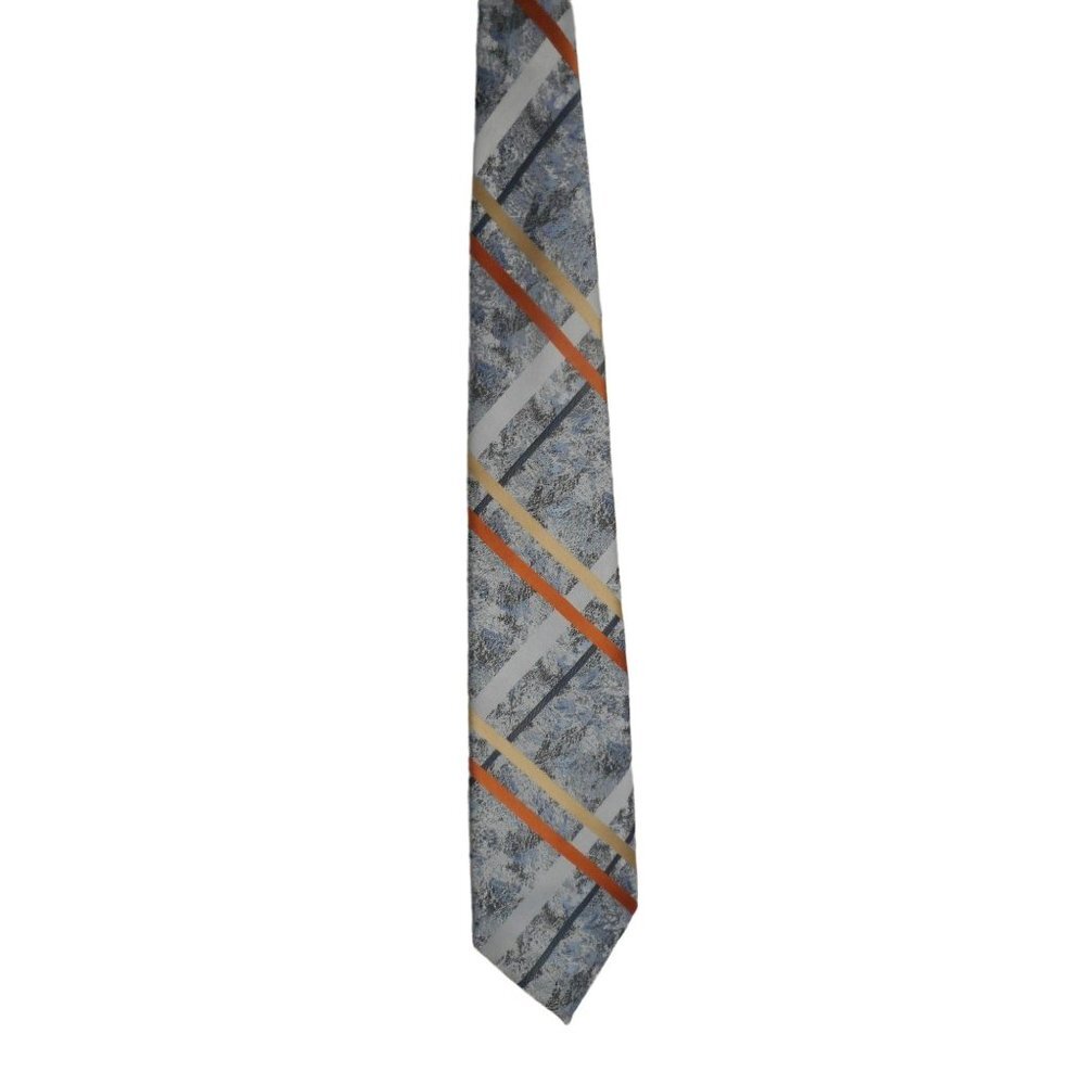 Vintage Blue Orange Tan Tie Mr John by Beau Brummell